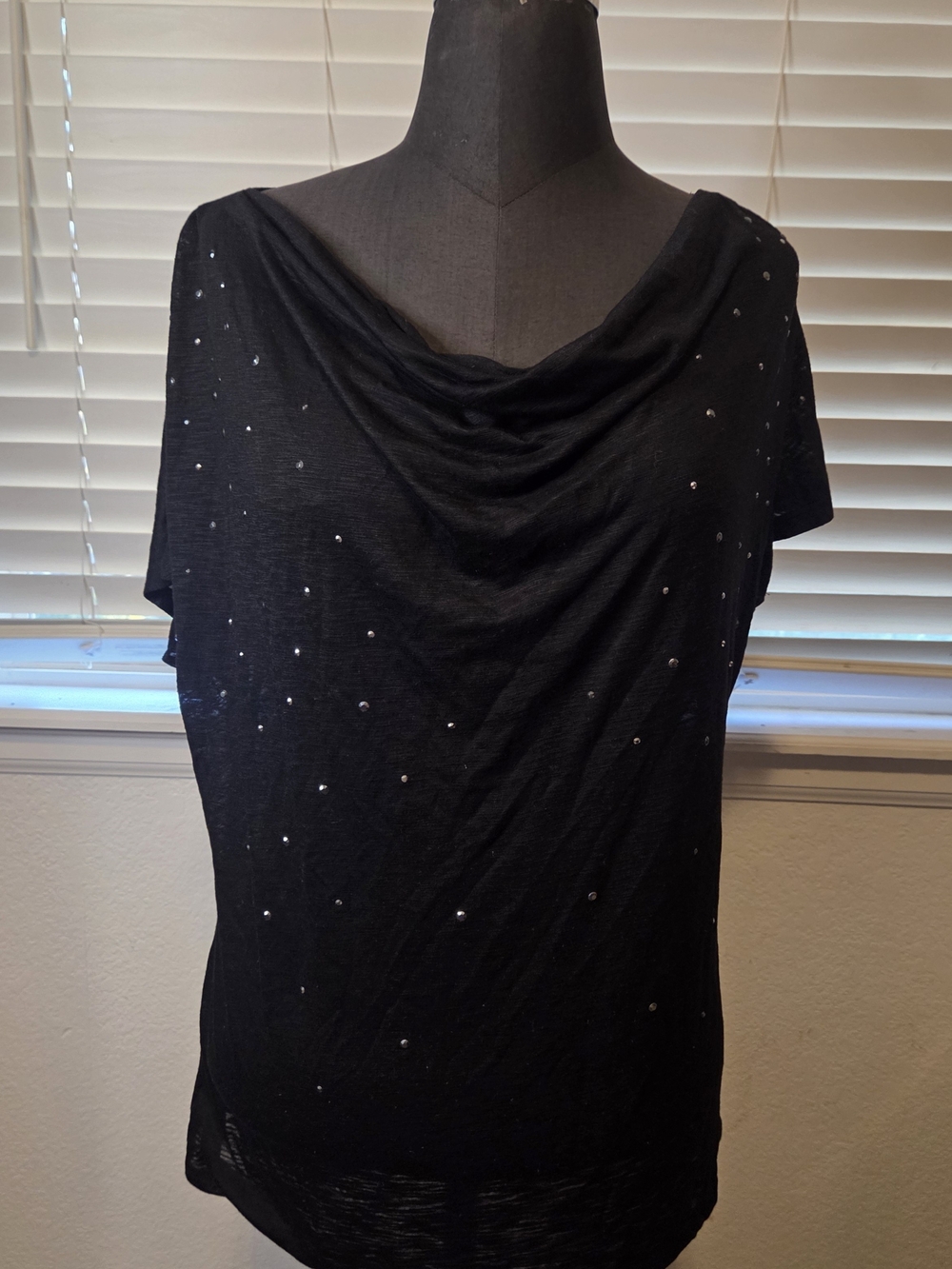Hybrid & Company Black Top with Metallic Stud Accents